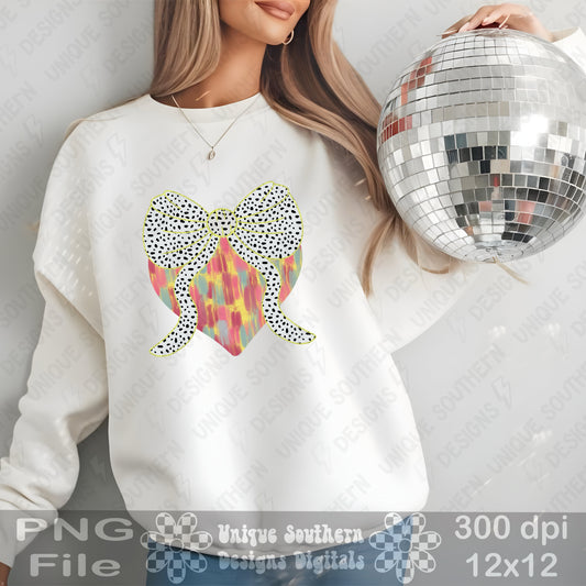 Brushstroke heart Coquette PNG