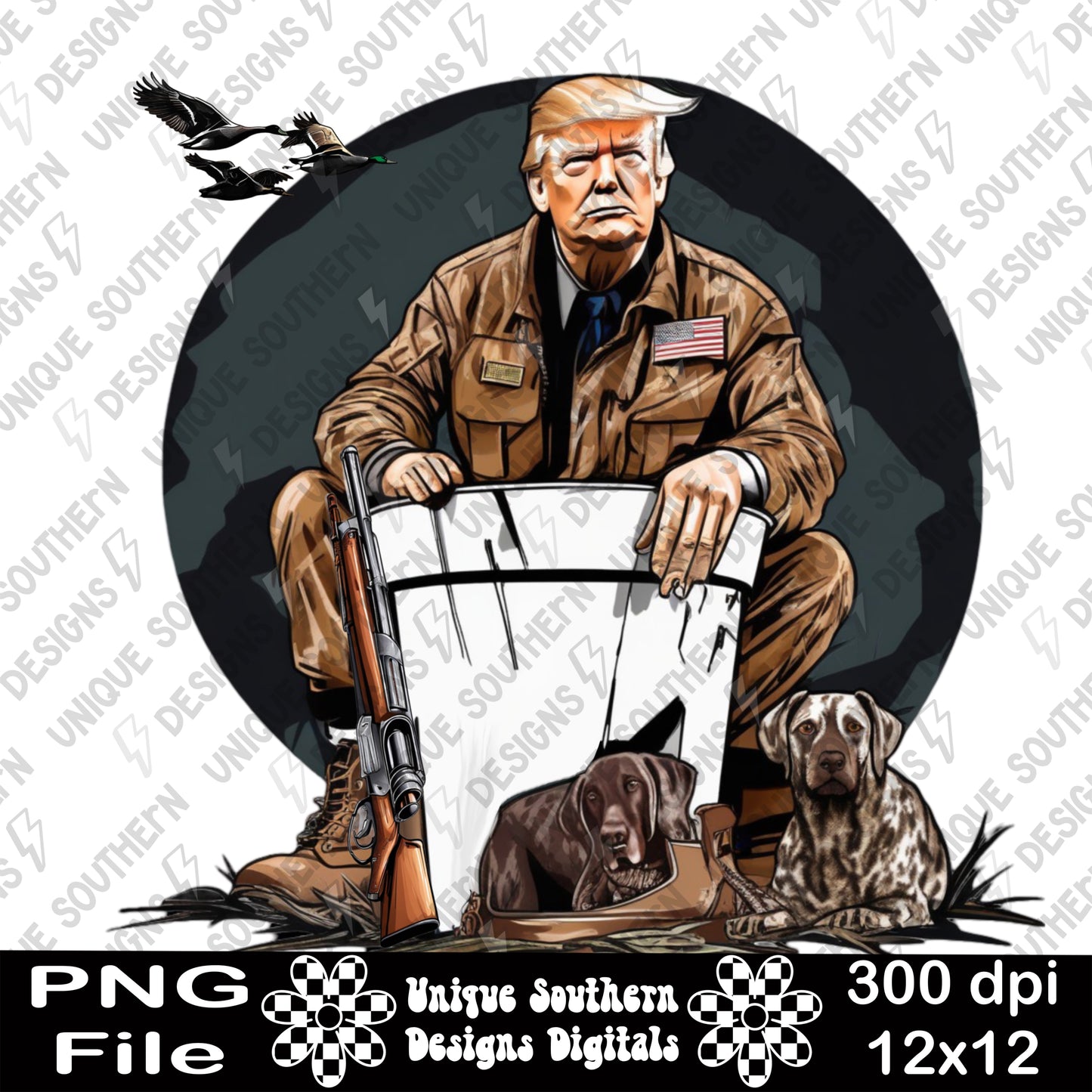 Duck Hunting with Pups PNG | MAGA | Digital Download