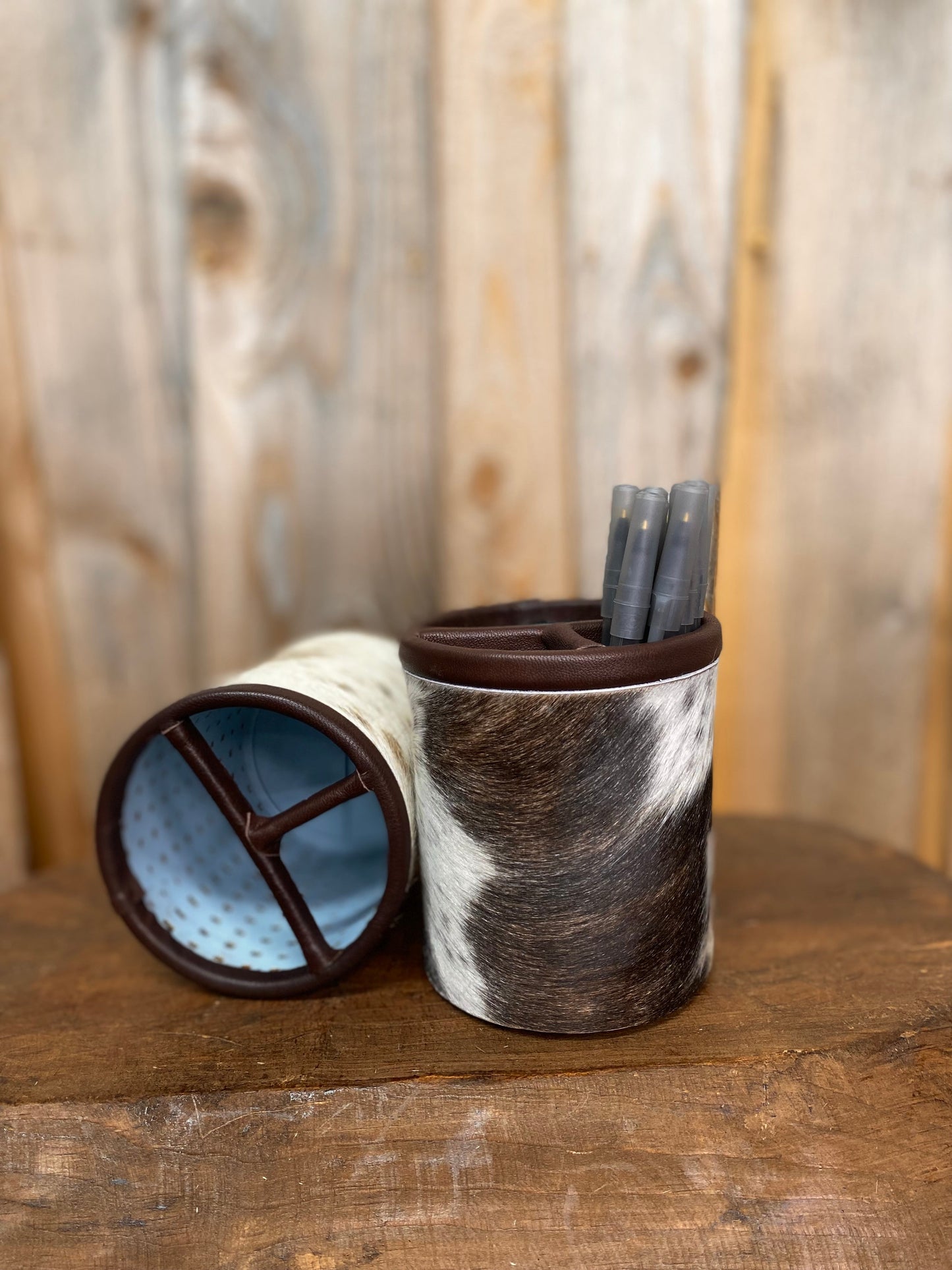 Cowhide & Leather Pencil Holder