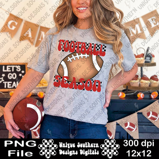 Football Season Red | PNG | Digital Download