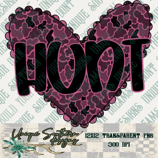 Pink Camo Heart Hunt PNG | DIGITAL DOWNLOAD