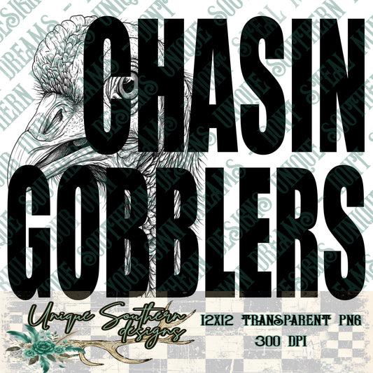 Chasing Gobblers PNG | DIGITAL DOWNLOAD