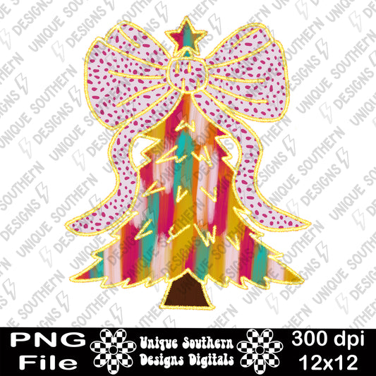 Brushstroke Coquette Christmas Tree