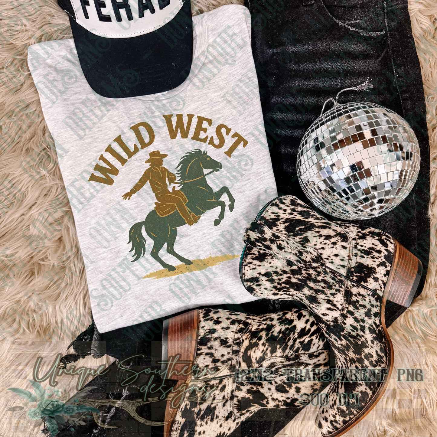 Wild West Cowboy PNG – Retro Rodeo Rider Western Design for T-Shirts & Sublimation