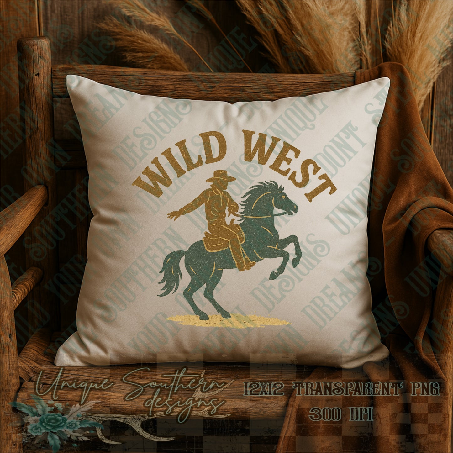 Wild West Cowboy PNG – Retro Rodeo Rider Western Design for T-Shirts & Sublimation