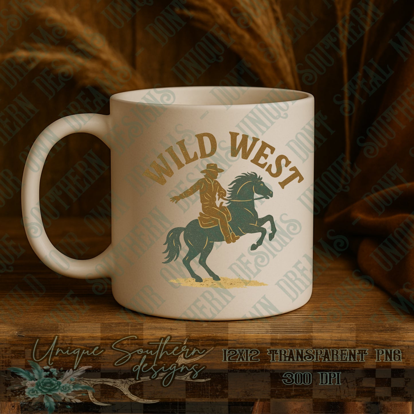 Wild West Cowboy PNG – Retro Rodeo Rider Western Design for T-Shirts & Sublimation