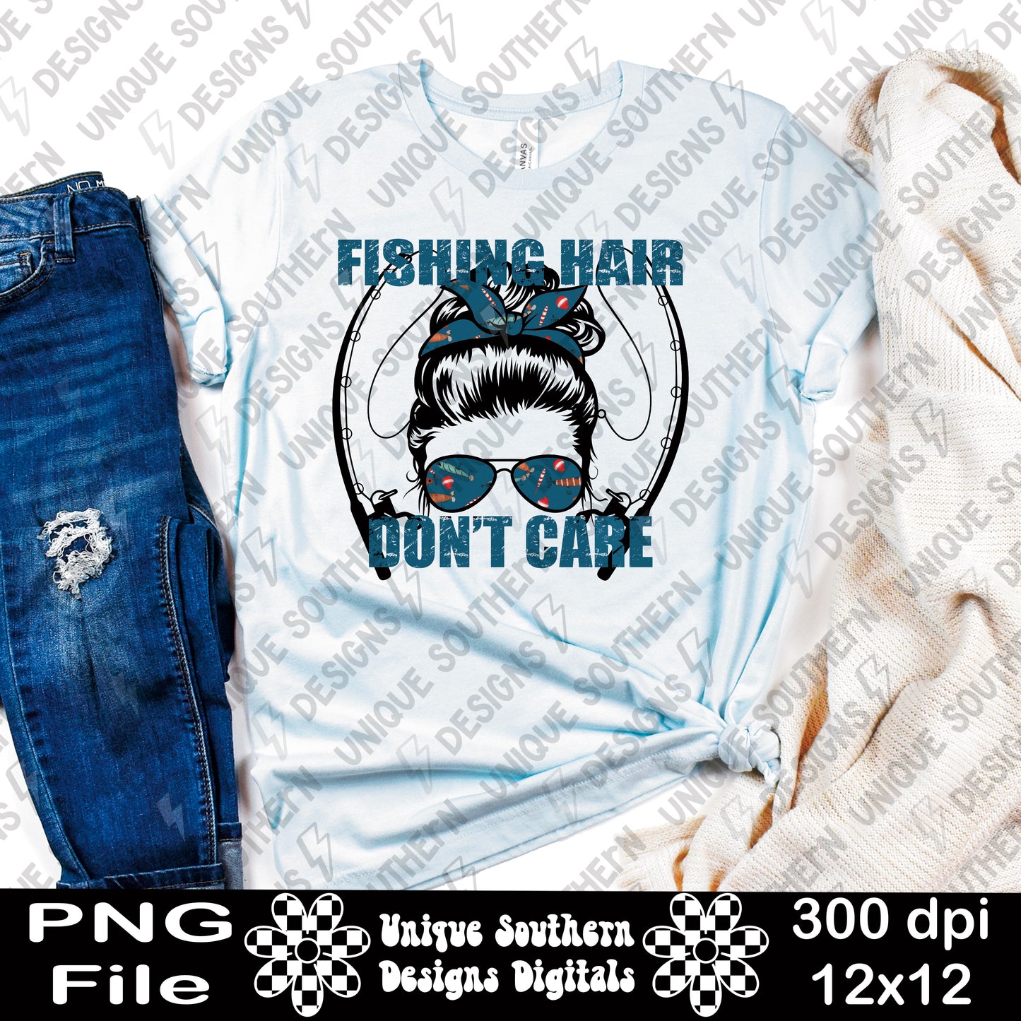 Fishing Hair Don't Care | Digital Design