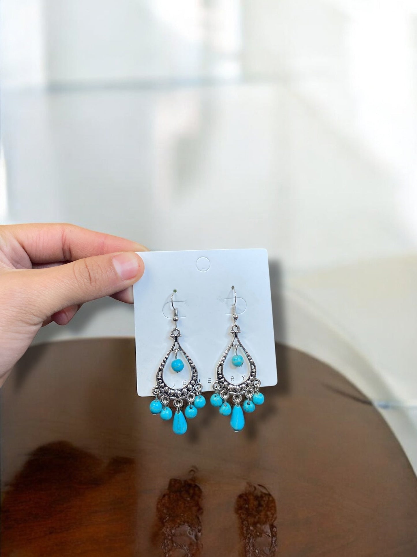 Bohemian Sterling Turquoise Silver Earrings