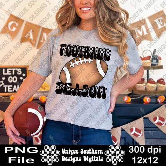 Football Season Black | PNG | Digital Download
