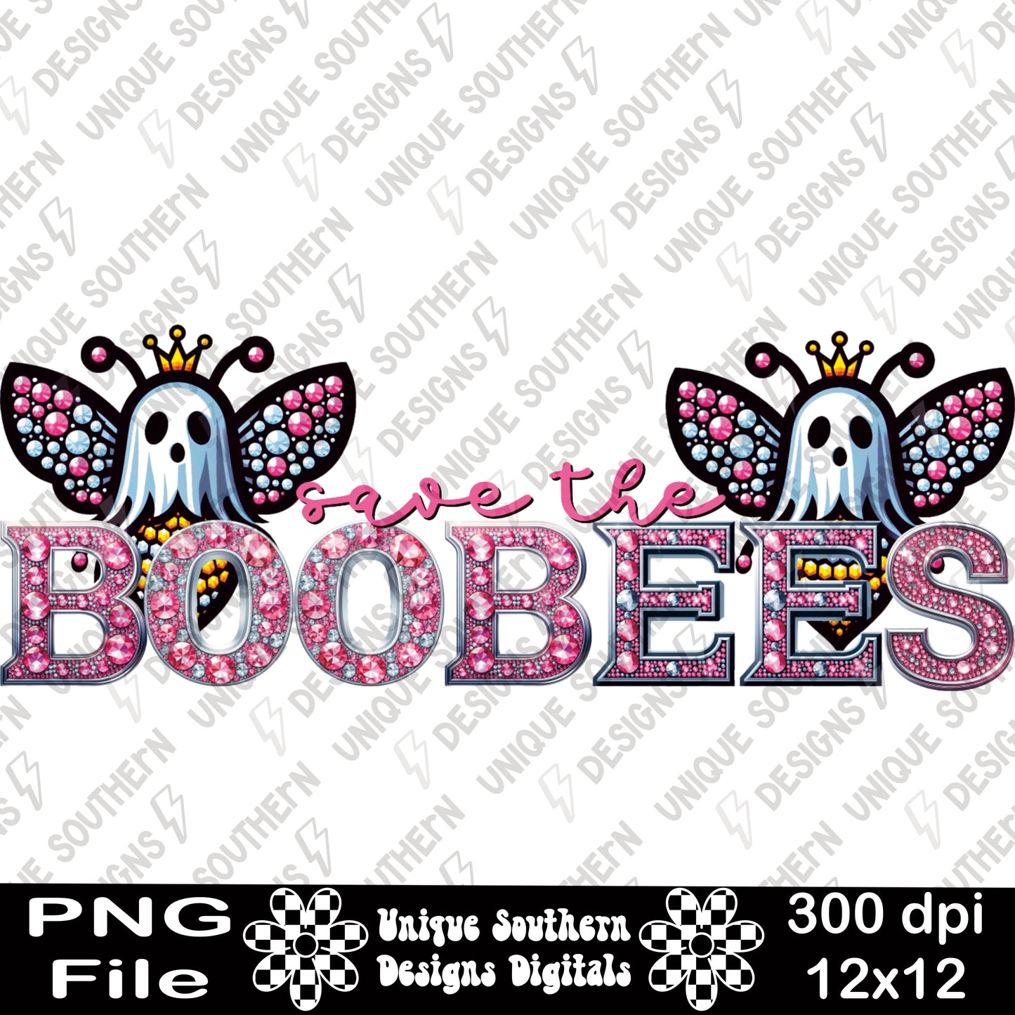Save the Boo Bees | Breast Cancer Awareness | PNG | Digital Download