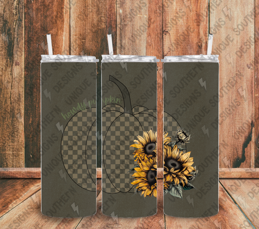 Howdy Pumpkin Tumbler Wrap | Digital Design | PNG| Fall