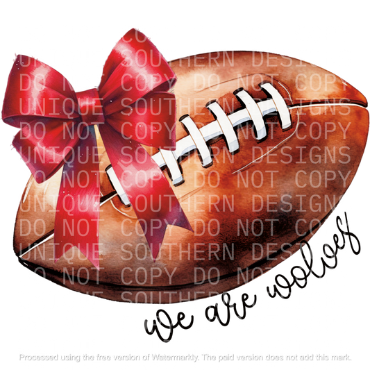 Wolves Watercolor Football | PNG | Digital Download