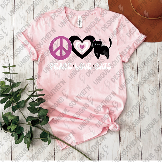 Peace Love Cats | Digital Design | PNG| Pets