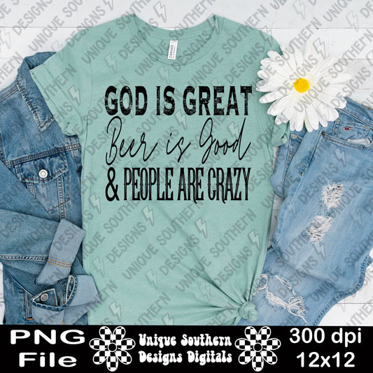 God is Great | Beer is Good | PNG | DIGITAL DOWNLOAD
