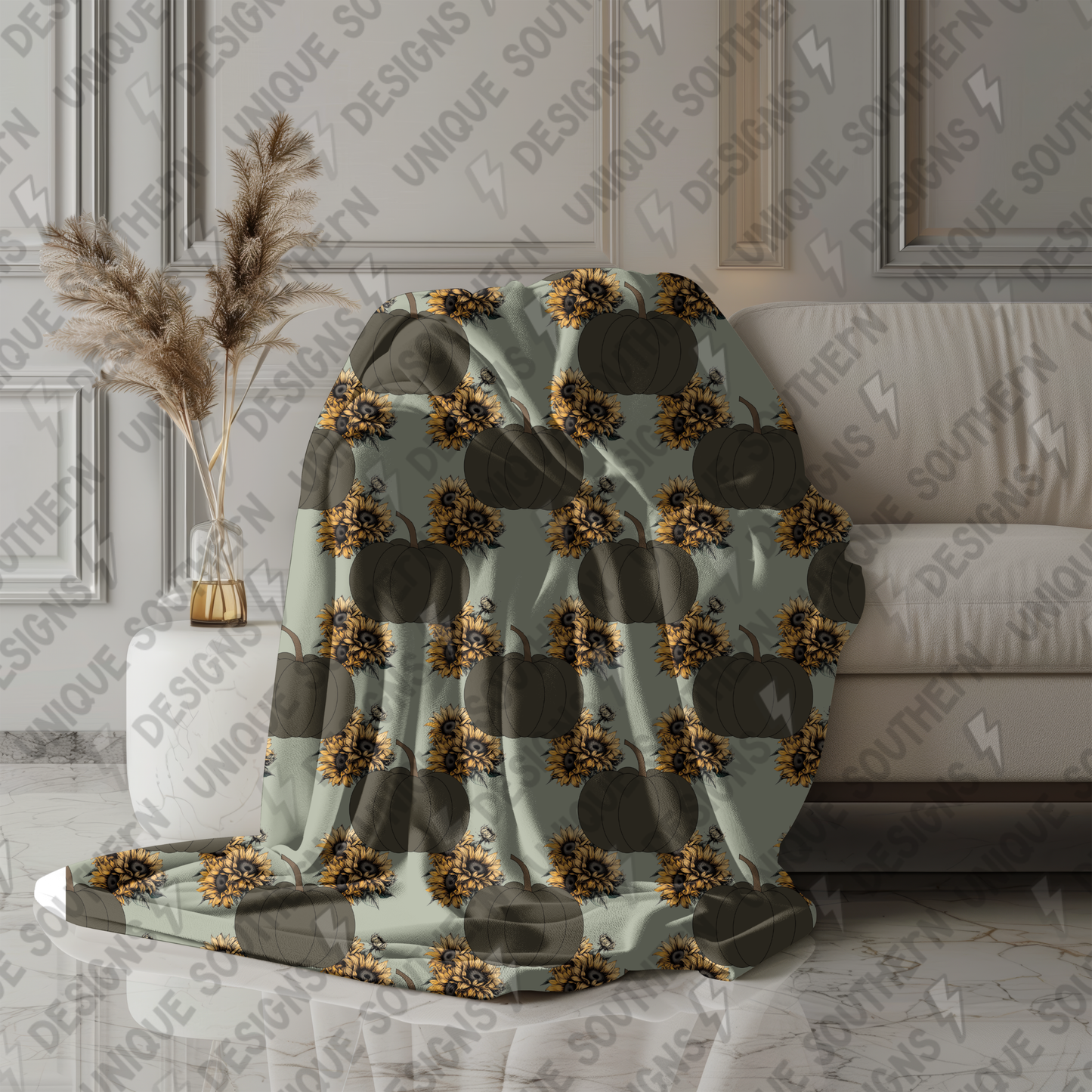 Sunflower and Pumpkin Seamless| Digital Design | PNG| Fall