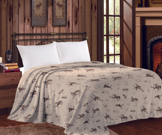 Beige Rodeo Queen Mia - Heavy Throw Blanket