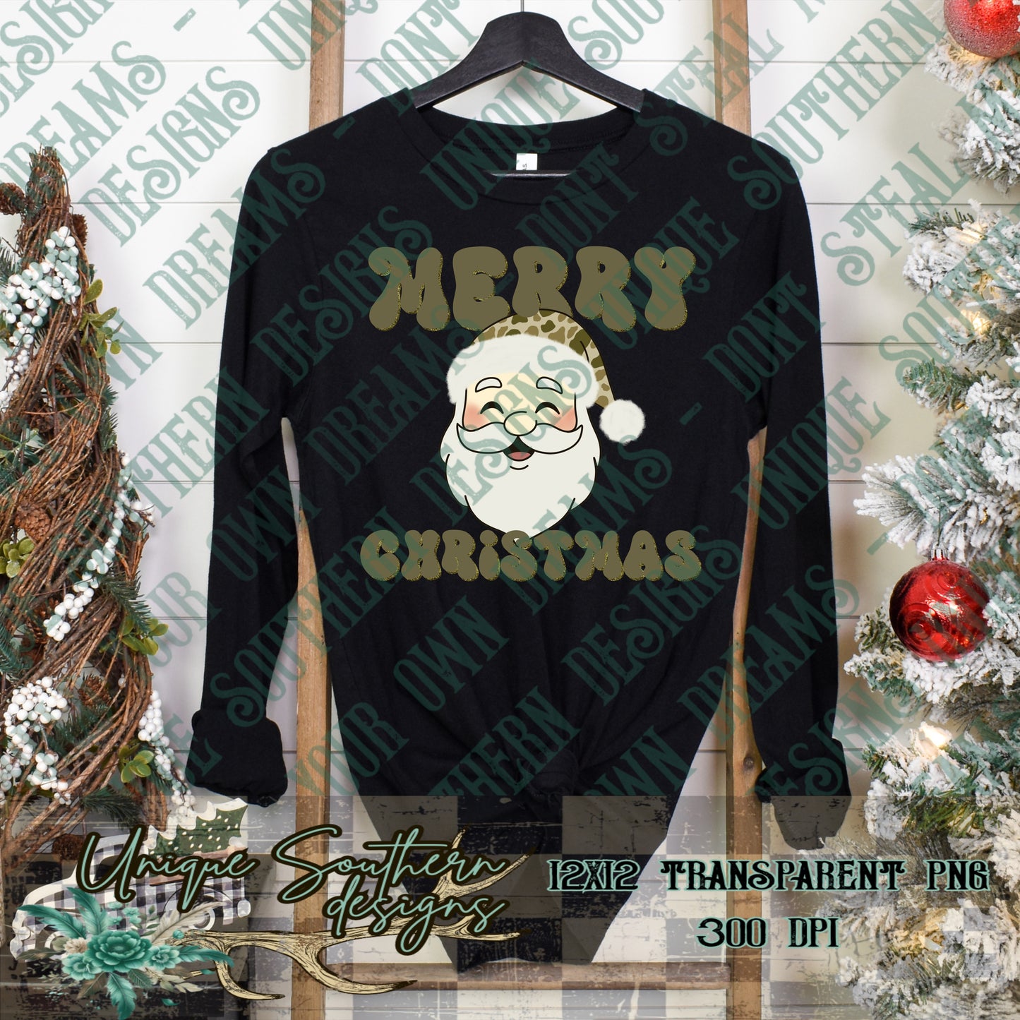 Camo Santa Merry Christmas PNG | DIGITAL DOWNLOAD