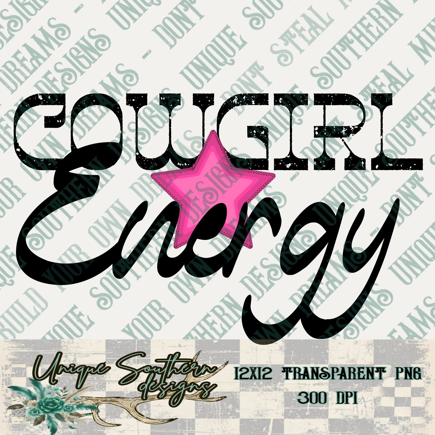Cowgirl Energy Pink Star PNG | DIGITAL DOWNLOAD
