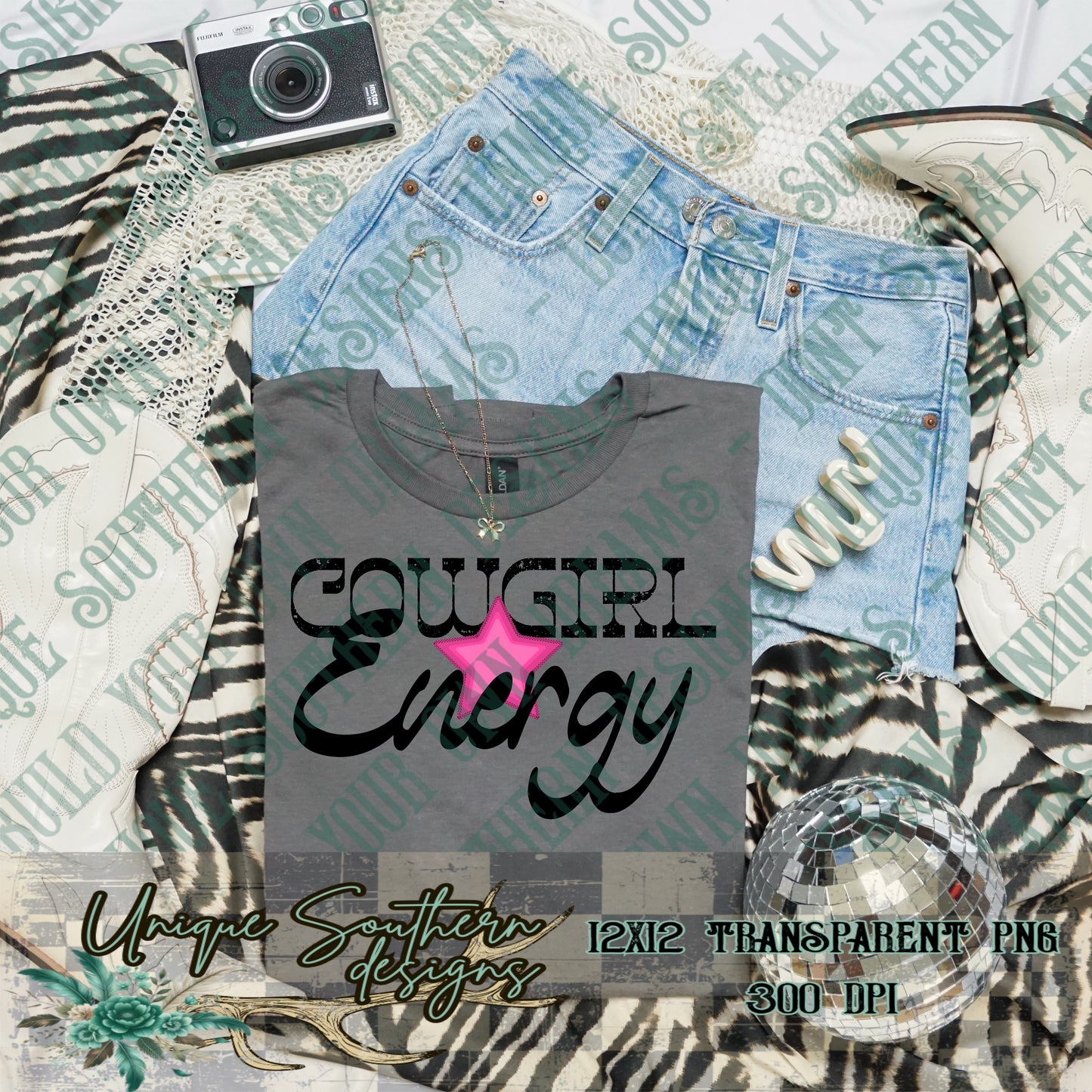 Cowgirl Energy Pink Star PNG | DIGITAL DOWNLOAD