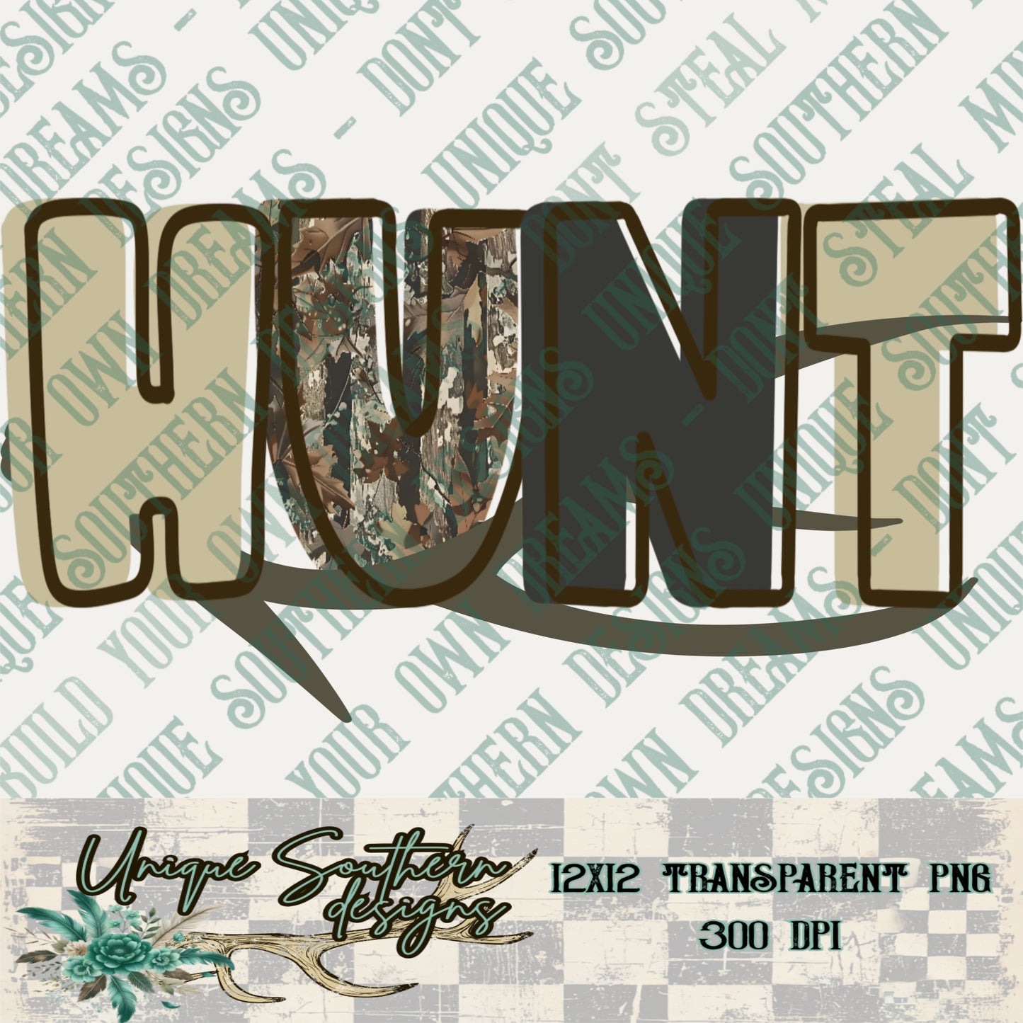Rustic Camo Hunt Antler PNG | DIGITAL DOWNLOAD