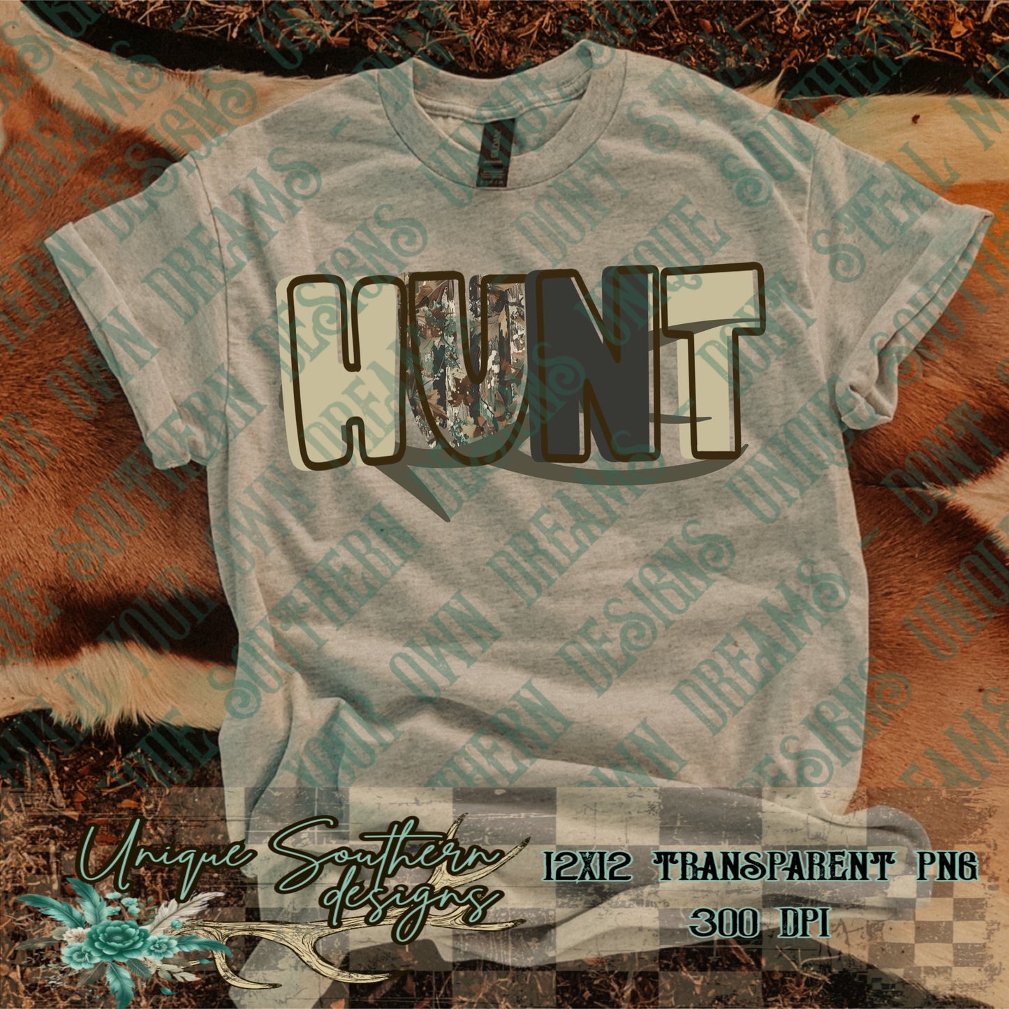 Rustic Camo Hunt Antler PNG | DIGITAL DOWNLOAD
