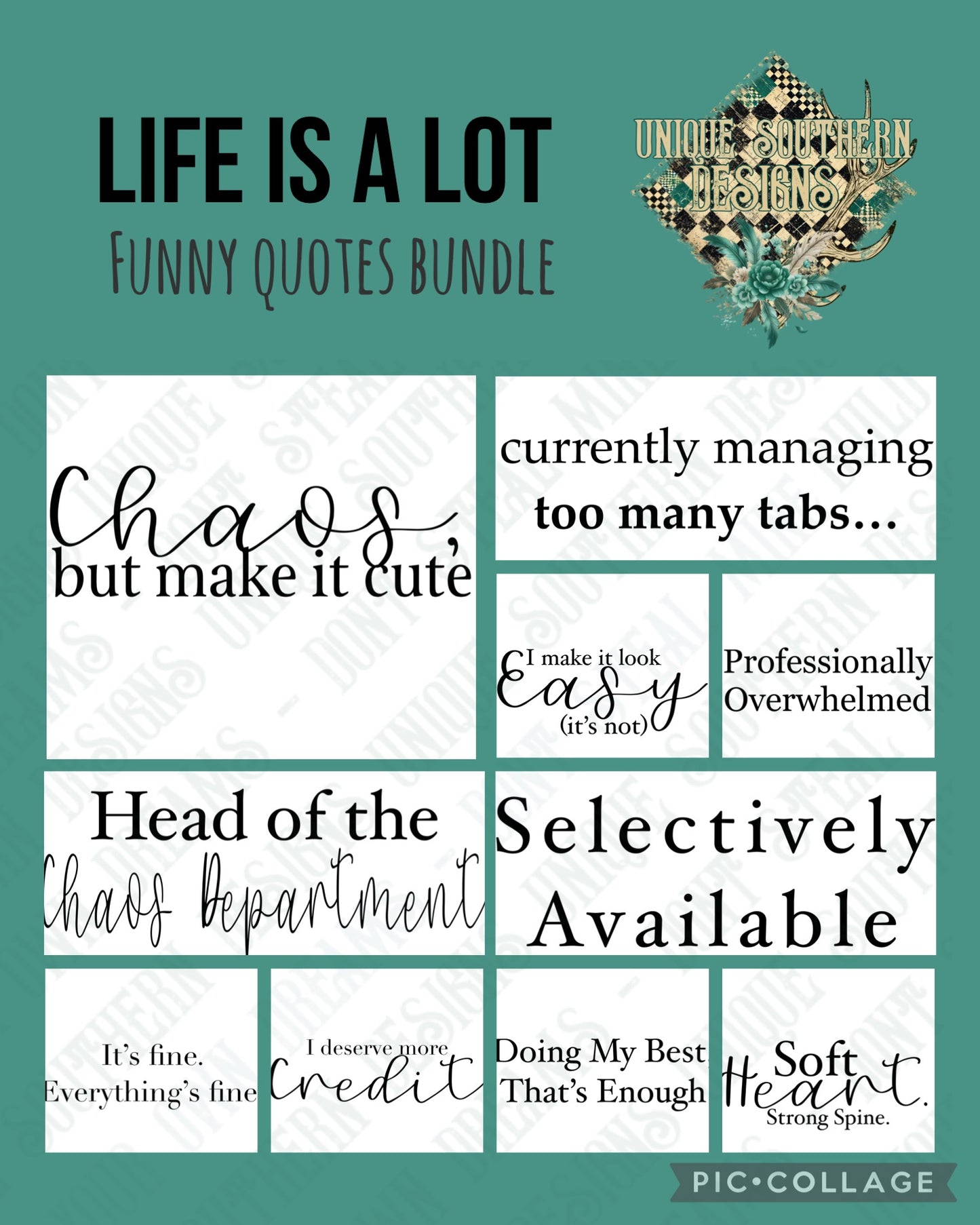 Life is A lot Funny PNG bundle | DIGITAL DOWNLOAD | Life Quotes