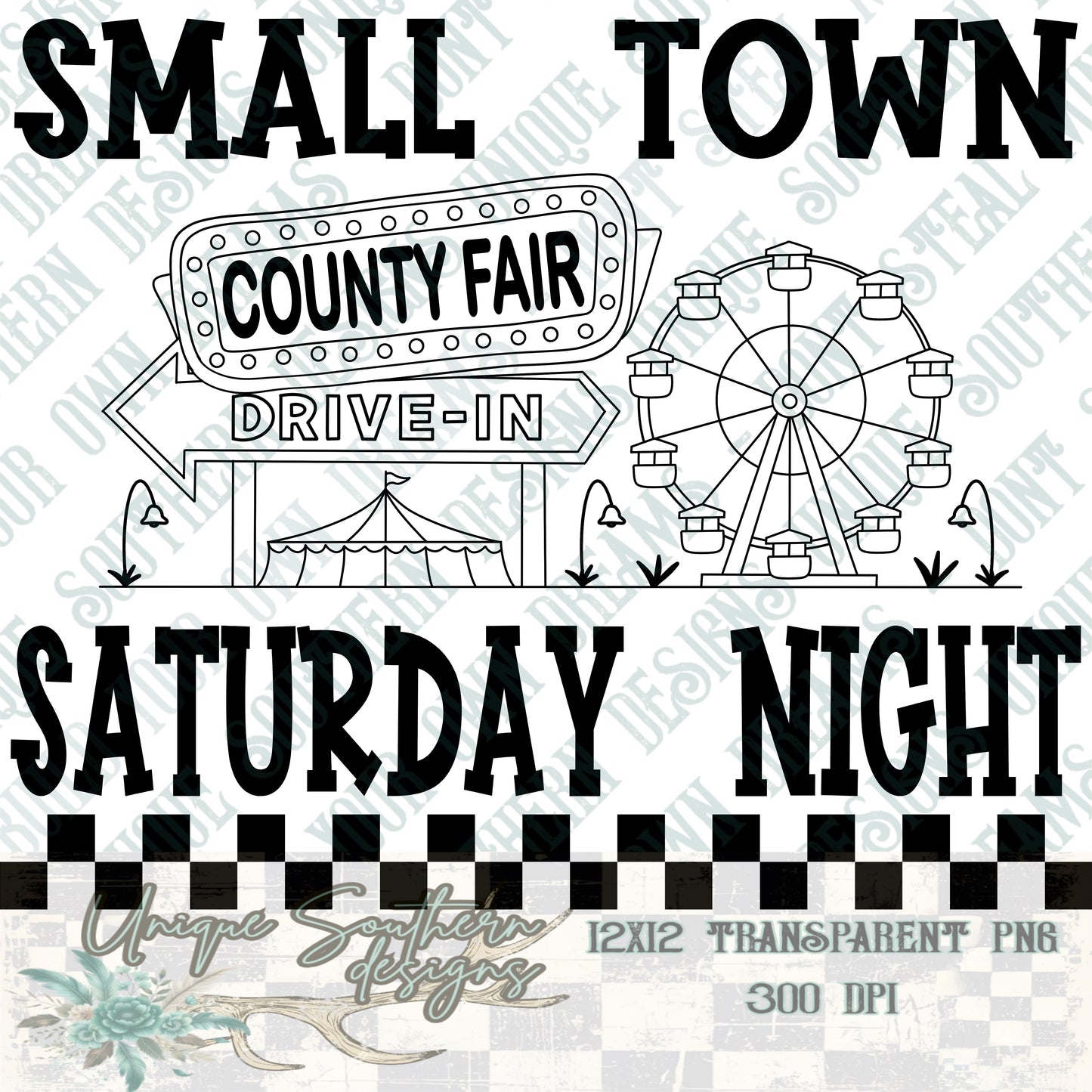 SMALL TOWN SATURDAY NIGHT PNG | DIGITAL DOWNLOAD