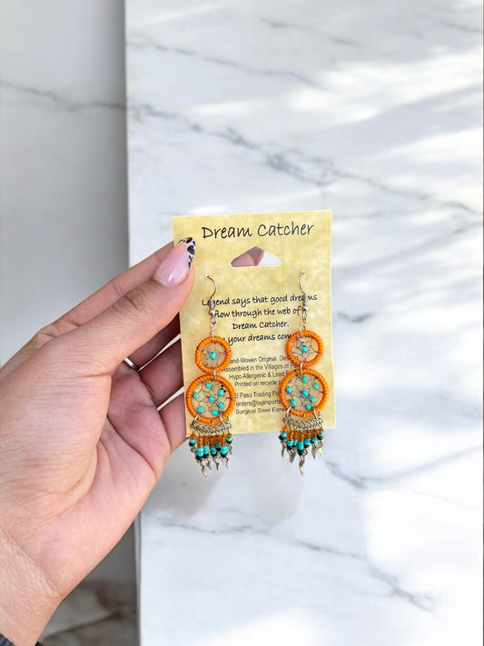 Dreamcatcher Bohemian Earrings - Flame