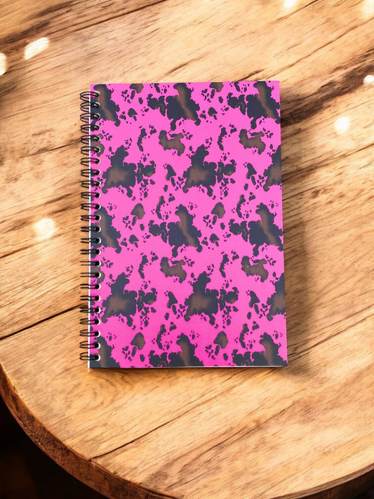 Western Mini Notebook - Pink Cowprint