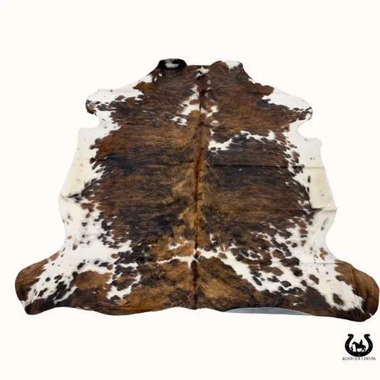 Brindle White Belly Jumbo Cowhide Size 7-8 foot Big